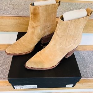J Crew High Heel Cowboy Boots in Suede